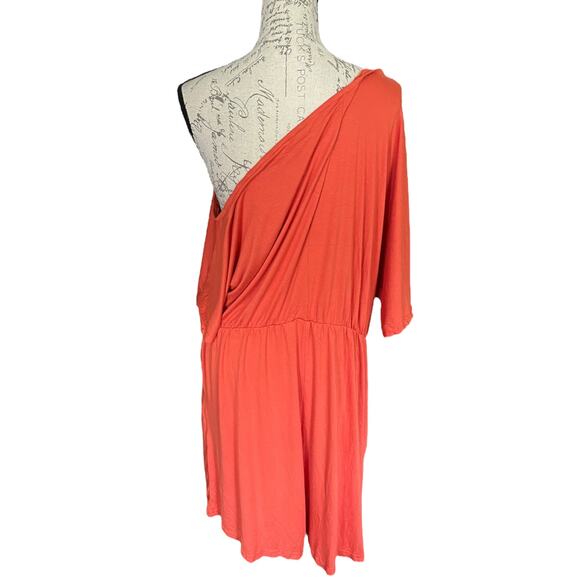 Bloomchic Coral One Shoulder Romper Size 18/20 - Picture 4 of 6
